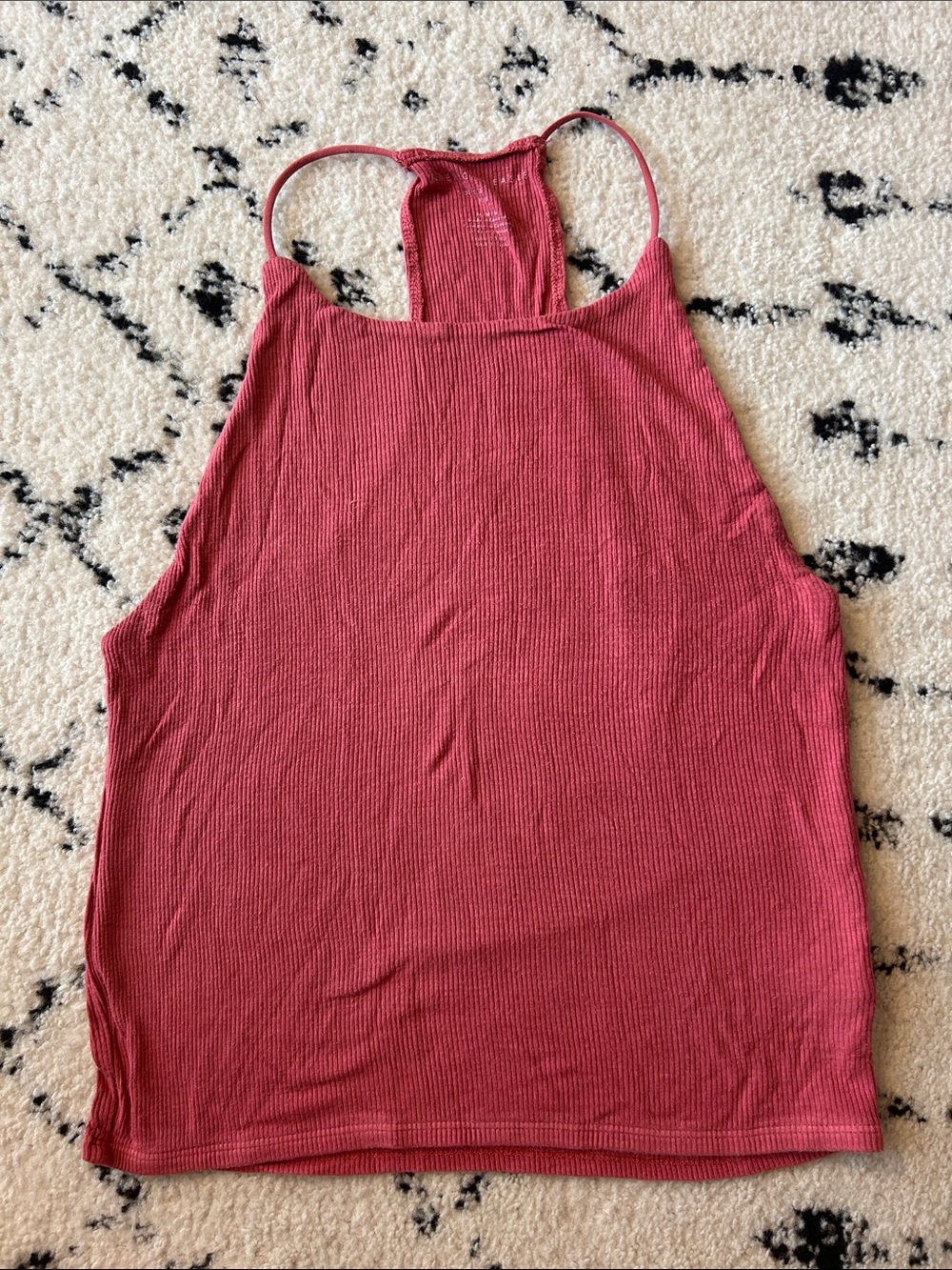 American Eagle Outfitters Ribbed Racerback Tank - Raspberry